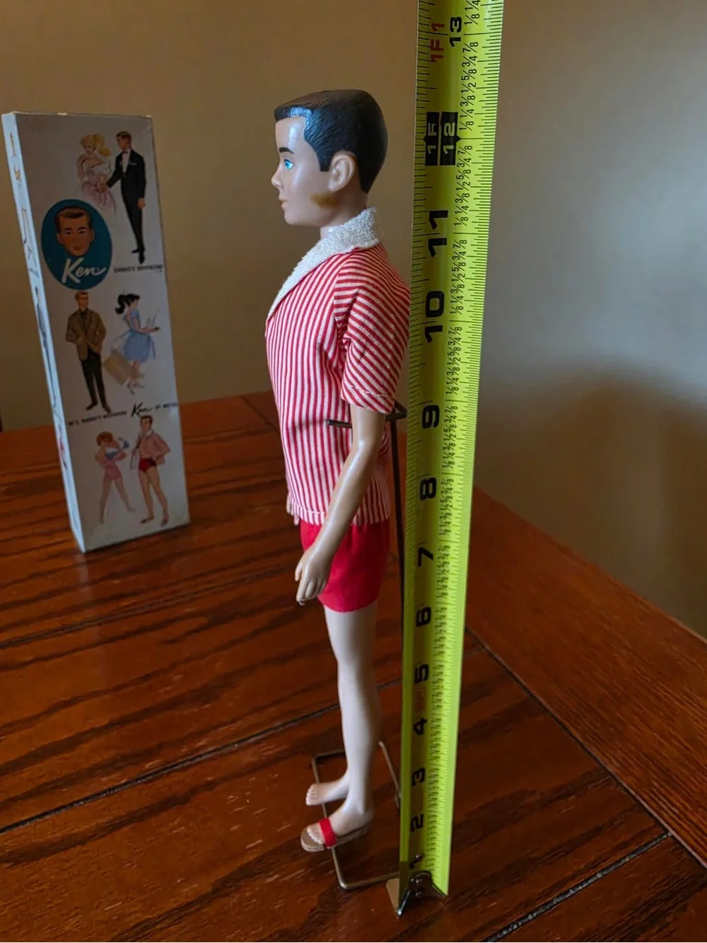 Mattel Ken Doll in Red and White Striped Shirt with Red Shorts